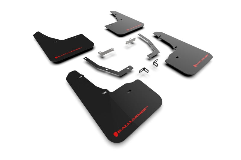 Rally Armor 25-26 Subaru Forester & Hybrid Black UR Mud Flap w/Red Logo - MF132-UR-BLK-RD - Primary