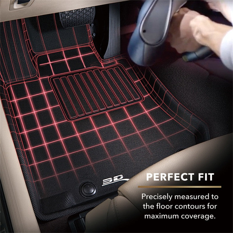 3D MAXpider 2002-2007 Subaru Impreza Kagu 2nd Row Floormats - Black - Laser Fit