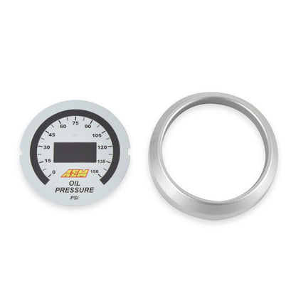 AEM Digital Display Oil Pressure Gauge - Silver Face