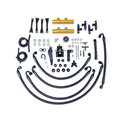 IAG PTFE Fuel System Kit w/ FIC Injectors, Aeromotive FPR, IAG Fuel Rails for 08-14 WRX, 08-21 STI
