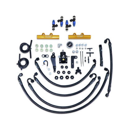 IAG PTFE Fuel System Kit w/ FIC Injectors, Aeromotive FPR, IAG Fuel Rails for 08-14 WRX, 08-21 STI