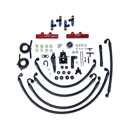 IAG PTFE Fuel System Kit w/ FIC Injectors, Aeromotive FPR, IAG Fuel Rails for 08-14 WRX, 08-21 STI