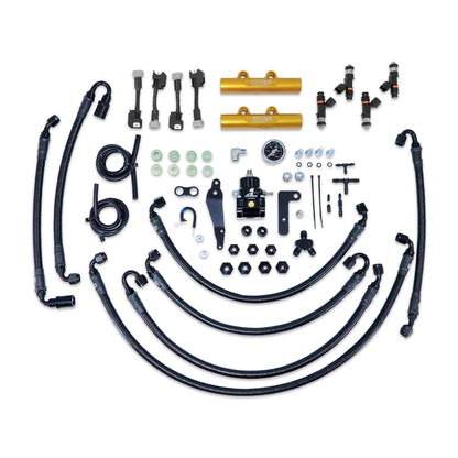 IAG PTFE Flex Fuel System Kit w/ FIC Injectors, Aeromotive FPR, IAG Fuel Rails for 08-14 WRX, 08-21 STI