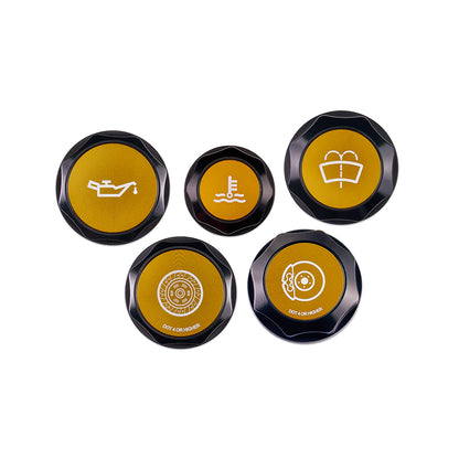 IAG Revolve Engine Bay Dress-Up Cap Kit for 13-24 BRZ - Includes Oil, Brake, Clutch, Coolant & Washer Caps