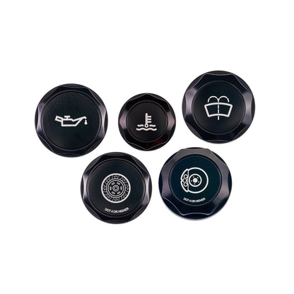 IAG Revolve Engine Bay Dress-Up Cap Kit for 13-24 BRZ - Includes Oil, Brake, Clutch, Coolant & Washer Caps