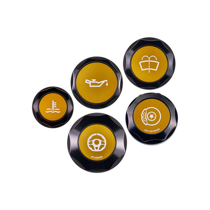 IAG Revolve Engine Bay Dress-Up Cap Kit for 15-21 STI - Includes Oil, Brake, Power Steering, Coolant & Washer Caps