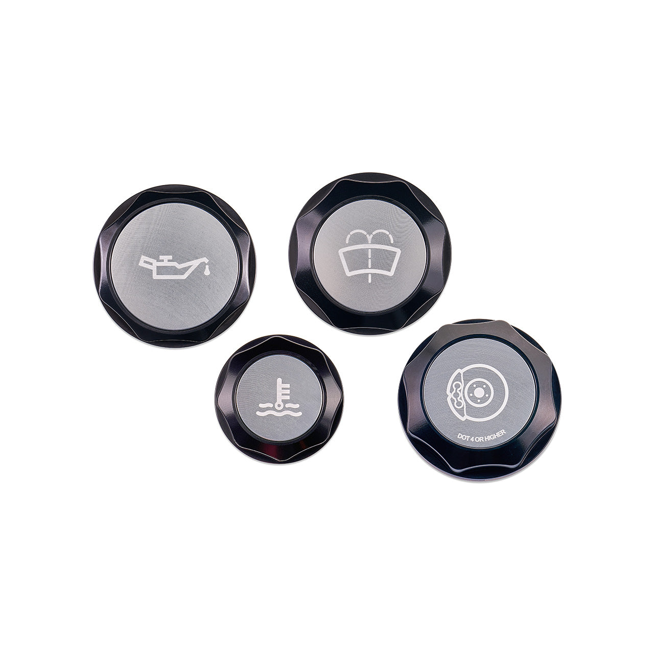 IAG Revolve Engine Bay Dress-Up Cap Kit for 22-26 WRX - Includes Oil, Brake, Coolant & Washer Caps