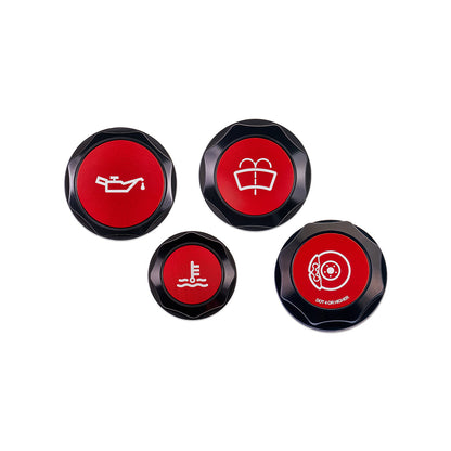 IAG Revolve Engine Bay Dress-Up Cap Kit for 22-26 WRX - Includes Oil, Brake, Coolant & Washer Caps