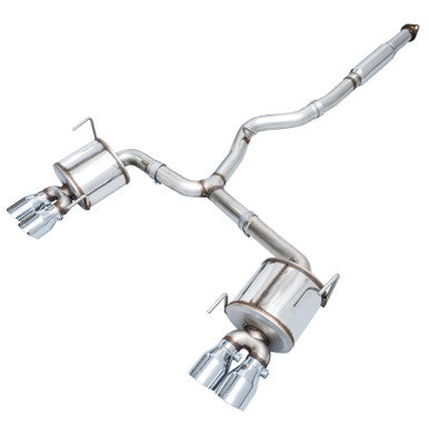 AWE Touring Edition Exhaust for 2012-21 Subaru WRX / WRX STI Sedan - Chrome Silver Quad Tips (102mm) - 3015-42104