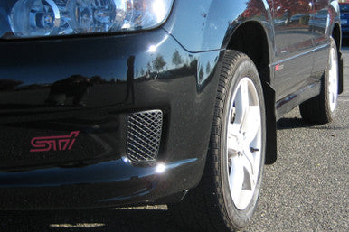 Rally Armor Basic Black Mud Flap w/ Black Logo for 03-08 Subaru Forester - MF5-BAS-BLK