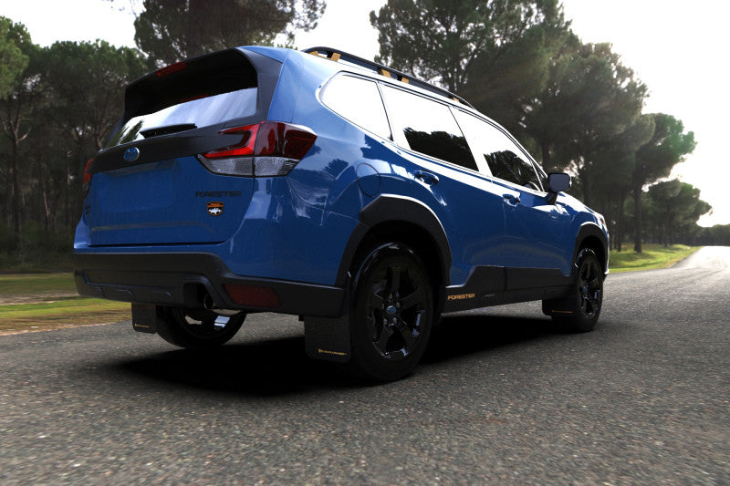 Rally Armor 22-24 Subaru Forester (Incl. Wilderness) Black UR Mud Flap w/Red Logo - MF82-UR-BLK/RD - Installed 6