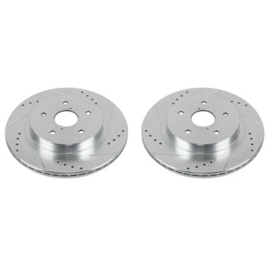 Power Stop Evolution Drilled & Slotted Rear Rotors For 2016-24 Subaru WRX, 15-22 Legacy - Pair - JBR1718XPR