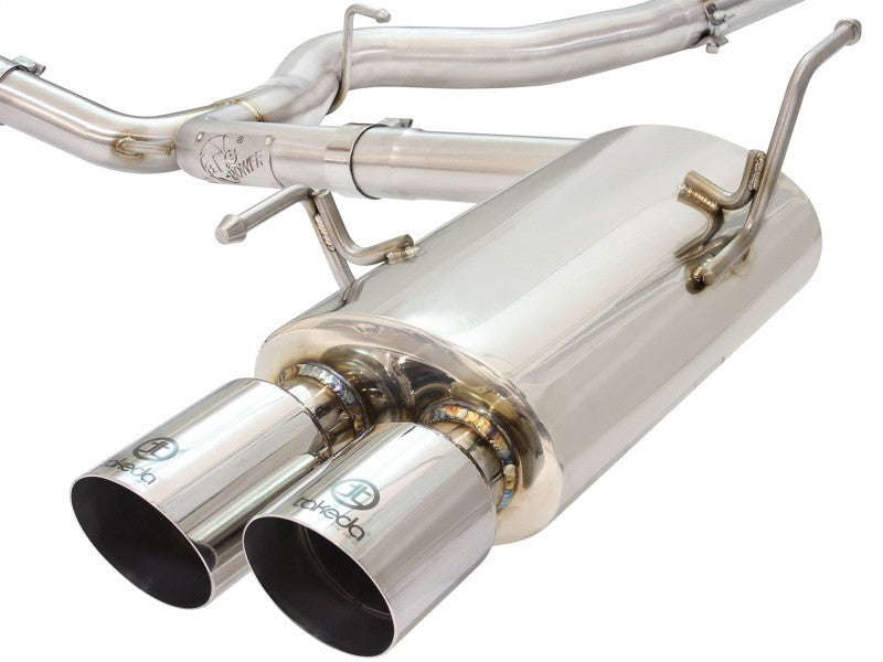 aFe Takeda 3 IN to 2-1/4 IN 304 Stainless Steel Cat-Back Exhaust System For 2015-21 Subaru WRX/WRX STI - Polished Tips - 49-36801-P - Muffler