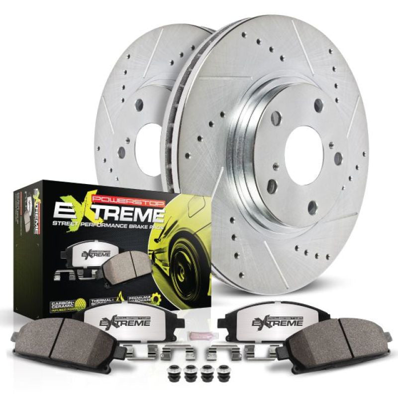 Power Stop 05-09 Subaru Legacy Rear Z26 Street Warrior Brake Kit - K4632-26 - Close Up