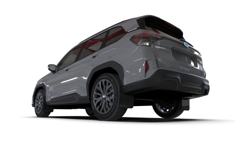 Rally Armor 25-26 Subaru Forester & Hybrid Black UR Mud Flap w/Grey Logo - Installed 1