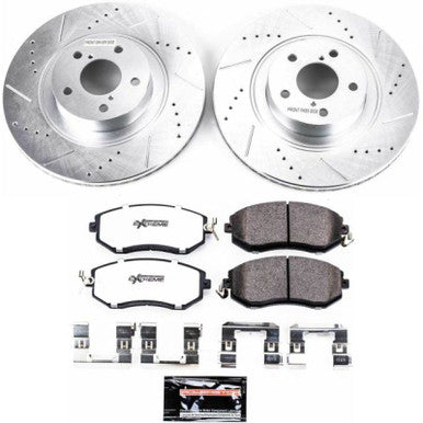 Power Stop Z26 Street Warrior Front Brake Kit For 2011-14 Subaru WRX, 11-18 Forester, 13-24 BRZ - K6082-26