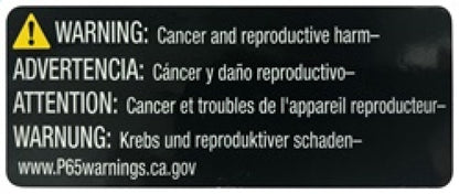 P65 Warning