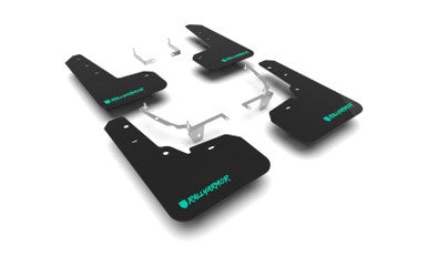 Rally Armor Black UR Mud Flap w/Teal Altered Font Logo for 2013-17 Subaru Crosstrek XV - MF26-UR-BLK/TL-X