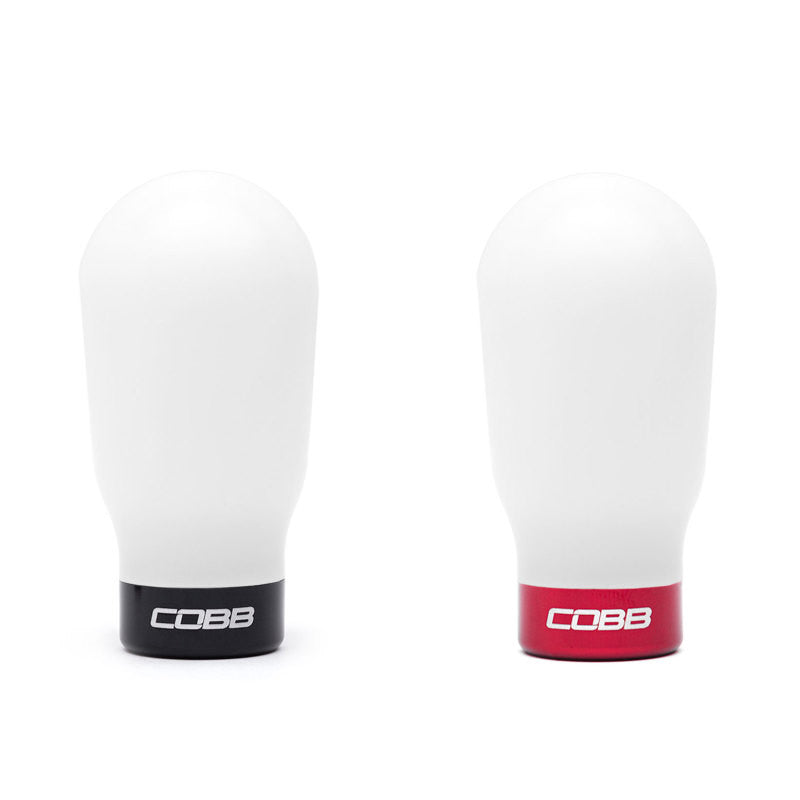 COBB Subaru 6-Speed Tall Weighted COBB Shift Knob - White (Incl. Both Red + Blk Collars) - 213370-W