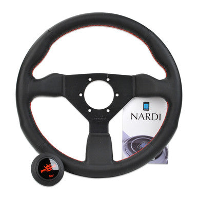 Personal Neo Grinta 330 Steering Wheel in Black Leather with Red