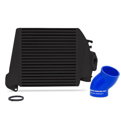 Mishimoto Top-Mount Intercooler Kit For 2008-14 Subaru WRX - Powder Coated Black & Blue Hoses - MMTMIC-WRX-08BKBL
