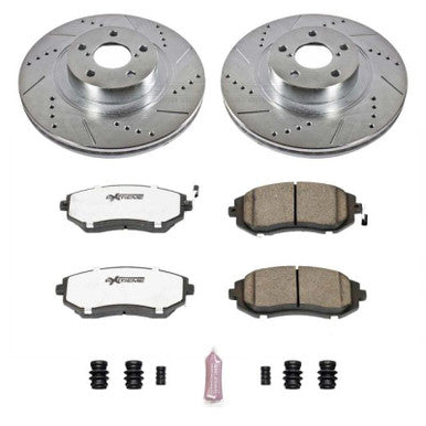 Power Stop Z26 Street Warrior Front Brake Kit For 2008-10 Subaru WRX, 06-12 Legacy/Outback - K3038-26
