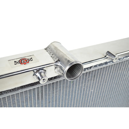 CSF 08-15 Subaru WRX/STI 2-Row Radiator w/Built-In Oil Cooler - Close-up
