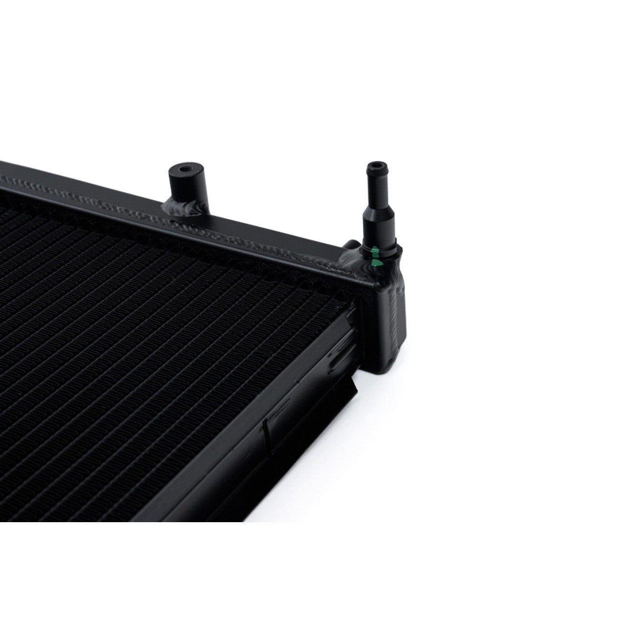 CSF 08-21 Subaru WRX/STI 2-Row 42mm Race-Spec All Aluminum Radiator - Black Close-up 1