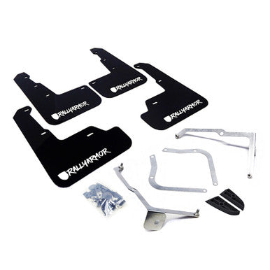 Rally Armor 15-21 Subaru WRX/STI Black Mud Flap White Altered Font Logo - MF32-UR-BLK/WH-X