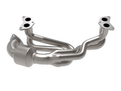 aFe Twisted Steel 304 Stainless Steel Header w/ Cat for 2013-19 Subaru Outback/Legacy H4-2.4L - 48-36804-HC