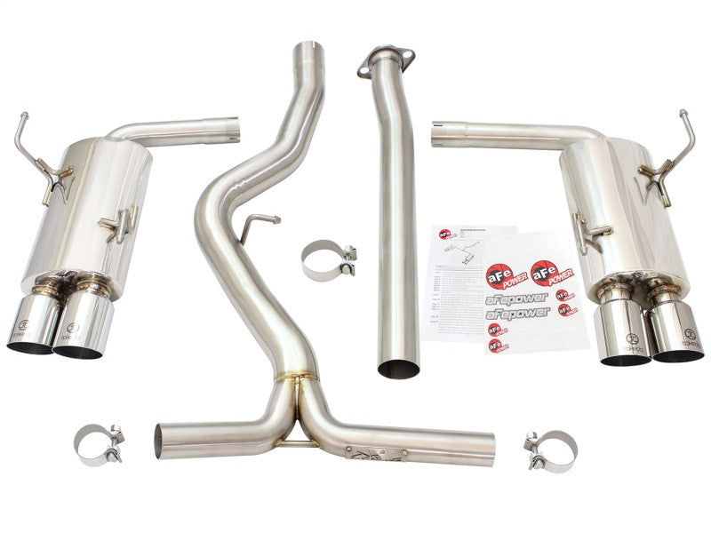 aFe Takeda 3 IN to 2-1/4 IN 304 Stainless Steel Cat-Back Exhaust System For 2015-21 Subaru WRX/WRX STI - Polished Tips - 49-36801-P - Layout