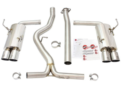aFe Takeda 3 IN to 2-1/4 IN 304 Stainless Steel Cat-Back Exhaust System For 2015-21 Subaru WRX/WRX STI - Polished Tips - 49-36801-P - Layout