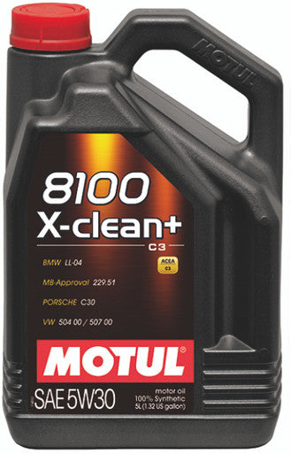 MOTUL 8100 5W30 X-CLEAN Plus Synthetic Engine Oil - 5L (Case of 4) - 106377