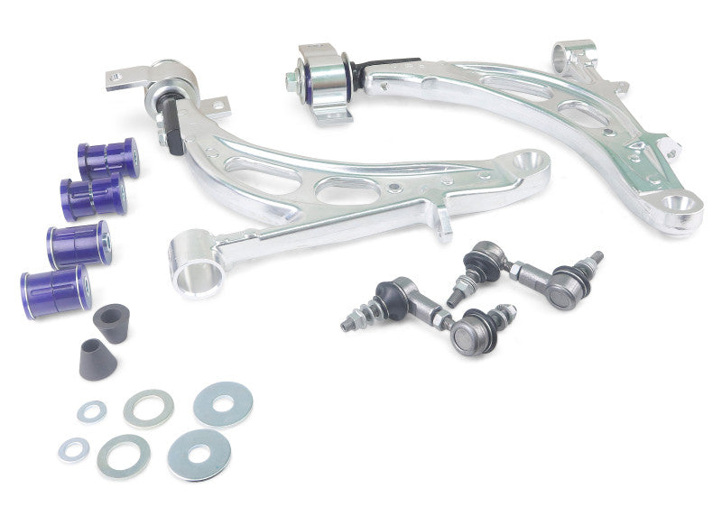 SuperPro 02-05 Subaru Impreza WRX / 04-06 WRX STI Front Lower Alloy Control Arm Kit - ALOY0020K - Angle 3