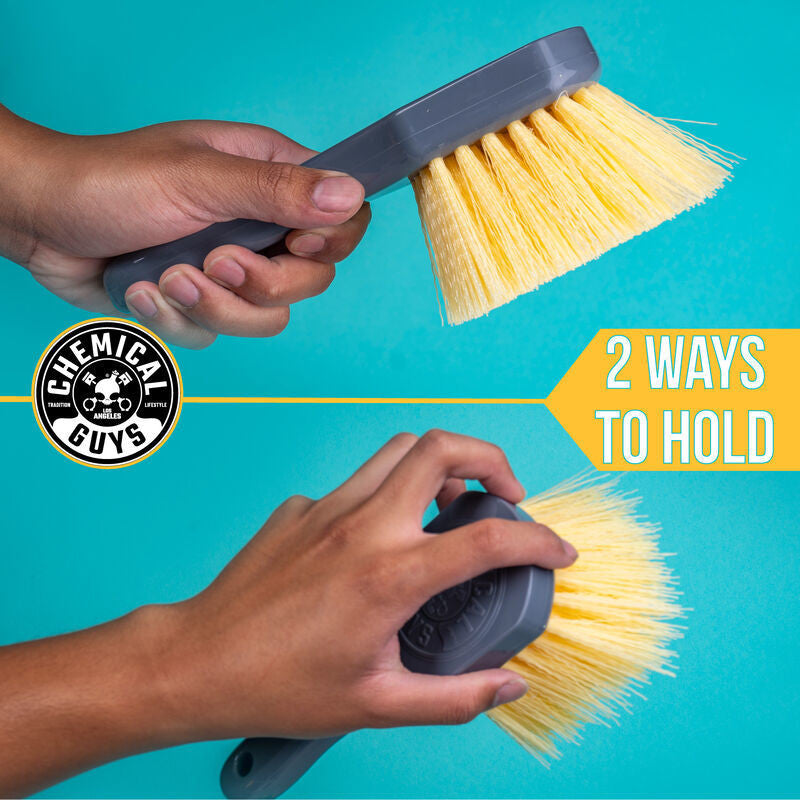 Chemical Guys Stiffy Brush For Carpets & Durable Surfaces - Yellow - How To Hold