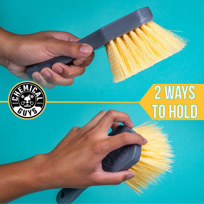 Chemical Guys Stiffy Brush For Carpets & Durable Surfaces - Yellow - How To Hold