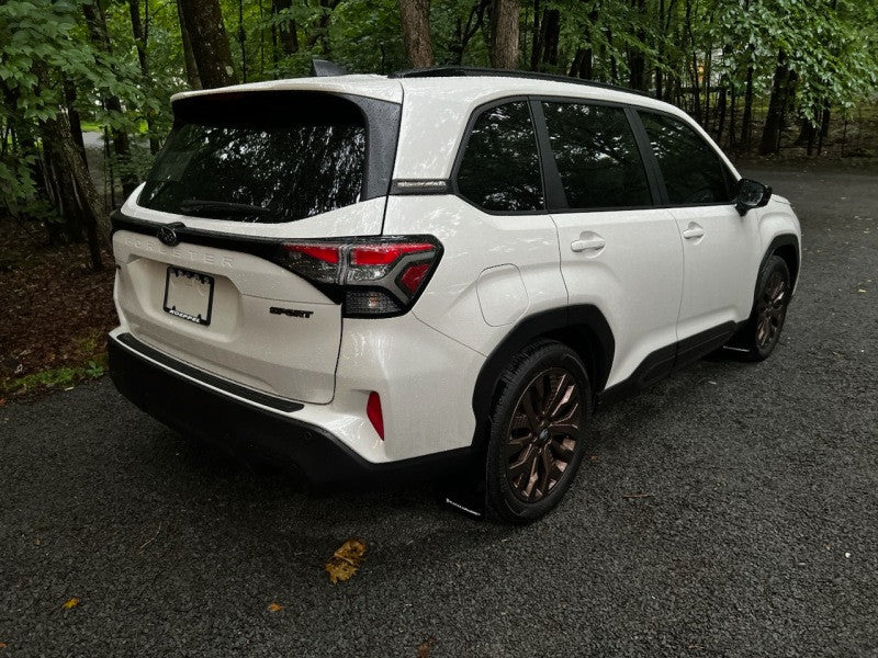 Rally Armor 25-26 Subaru Forester & Hybrid Black UR Mud Flap w/Grey Logo - Installed 4