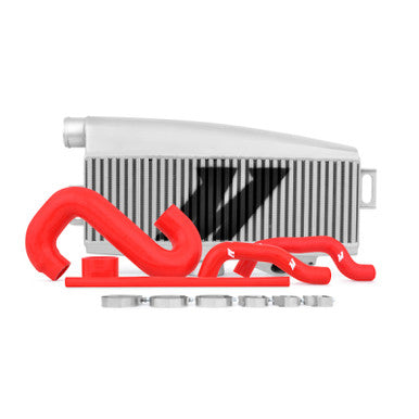 Mishimoto Top-Mount Intercooler Kit For 2002-07 Subaru WRX, 04-07 WRX STI - Powder Coated Silver & Red Hoses - MMTMIC-WRX-01SLRD