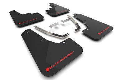 Rally Armor 24-26 Subaru Crosstrek Black UR Mud Flap Red Logo - MF106-UR-BLK-RD