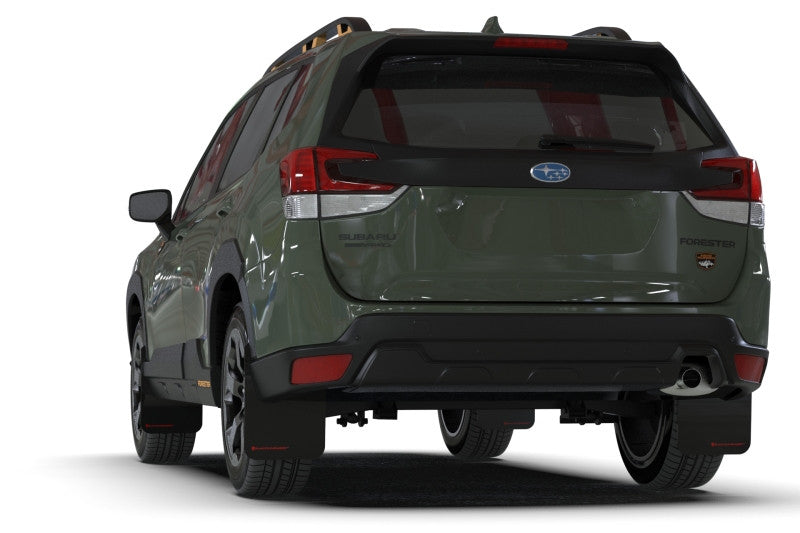 Rally Armor 22-24 Subaru Forester (Incl. Wilderness) Black UR Mud Flap w/Grey Logo - MF82-UR-BLK/GRY - Installed 2