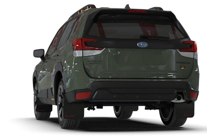 Rally Armor 22-24 Subaru Forester (Incl. Wilderness) Black UR Mud Flap w/Grey Logo - MF82-UR-BLK/GRY - Installed 2