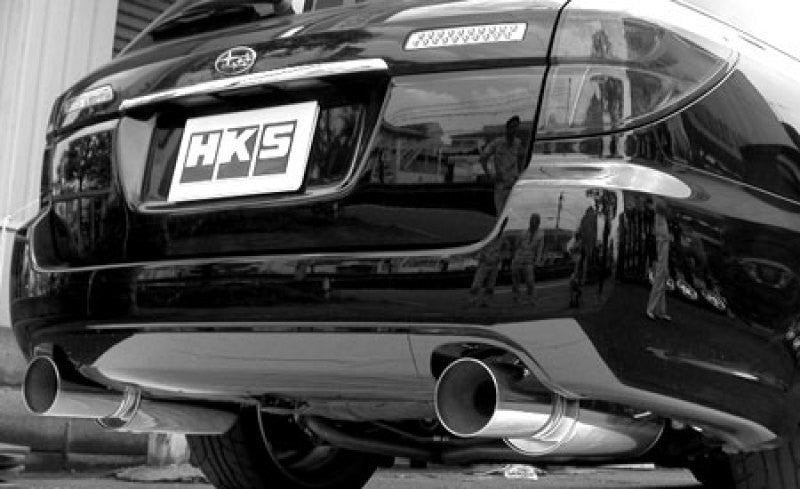 HKS 05-07 Subaru Legacy GT Silent Hi-Power Dual Exhaust - 31019-AF019 - Installed