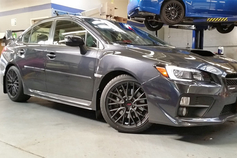 Rally Armor 15-21 Subaru WRX/STI (Sedan ONLY) White UR Mud Flap w/ Red Logo -  Installed 12