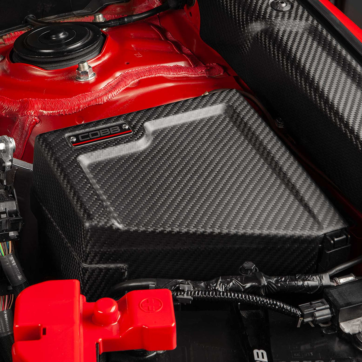 COBB Redline Matte Carbon Fiber Fuse Cover For 2022+ Subaru WRX (Driver Side) - Installed