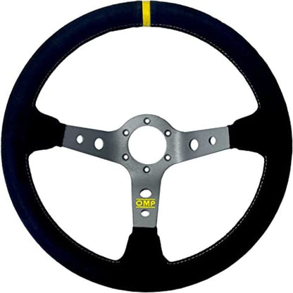 OMP Corsica Steering Wheel/3 Black Dish Spokes/ - Small Suede (Black) - OD0-1954-071 - Primary
