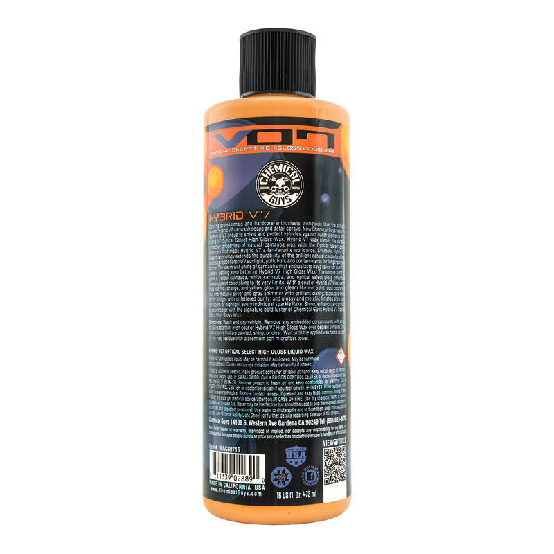 Chemical Guys Hybrid V07 Optical Select High Gloss Liquid Wax - 16oz - Label
