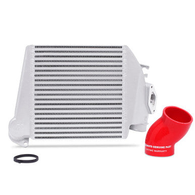 Mishimoto Top-Mount Intercooler Kit For 2008-14 Subaru WRX - Powder Coated Silver & Red Hoses - MMTMIC-WRX-08SLRD