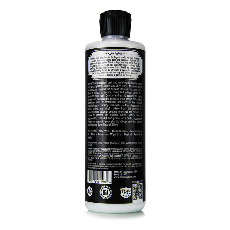 Chemical Guys Natural Shine Satin Dressing - Label