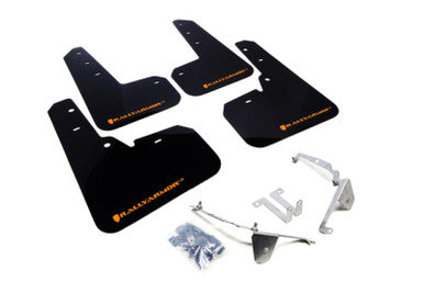 RALLY ARMOR マッドフラップ GT XV Rally Armor 13-17 Subaru XV Crosstrek Black Mud Flap w/ Orange