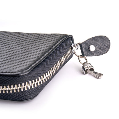 Carbon Fiber Wallet w/ Zipper Pull (Piston) - Close-up